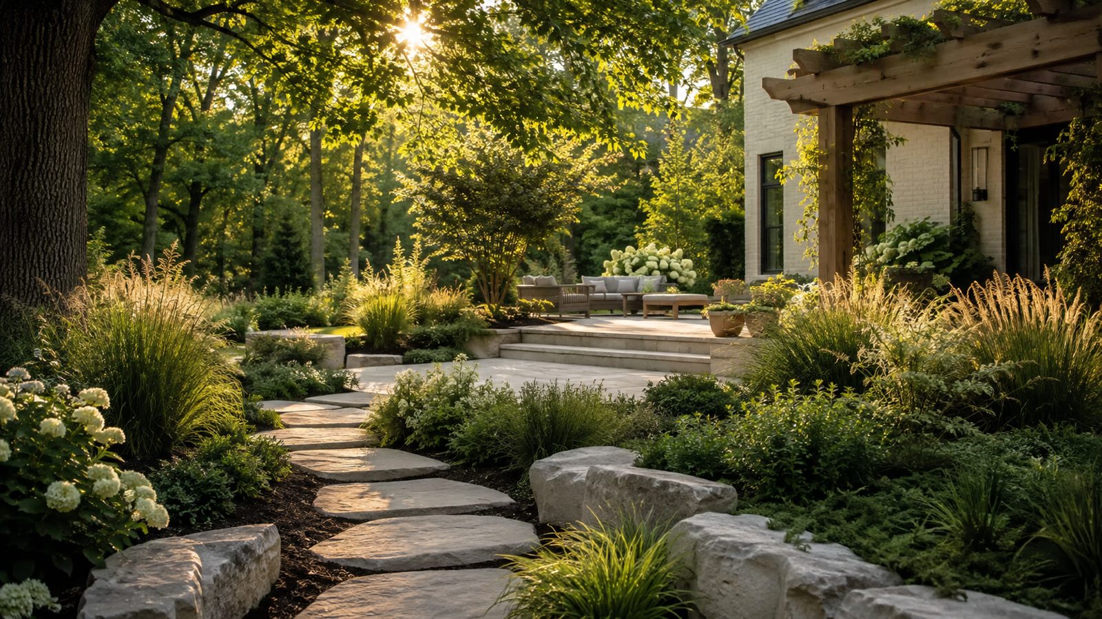 Illustrative AI concept imagery of a garden